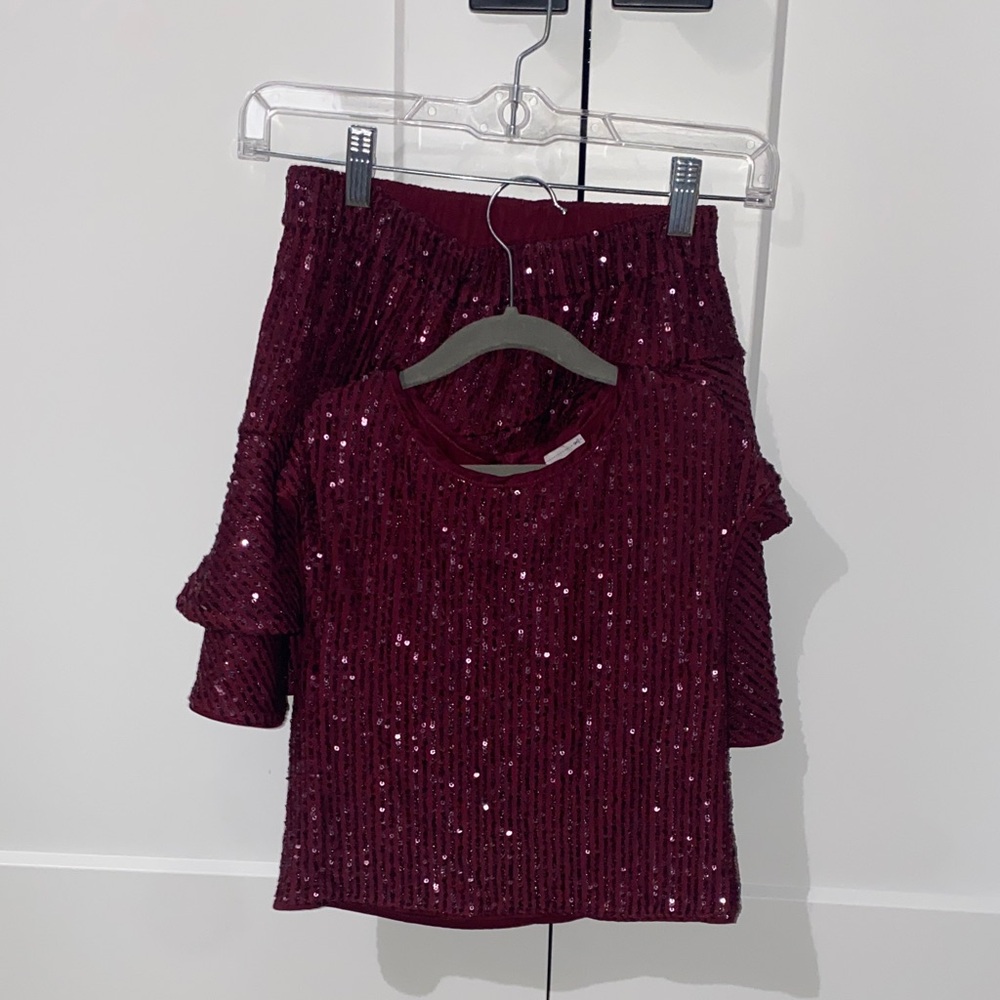 Abercrombie Kids Red Sequin Top and Skirt